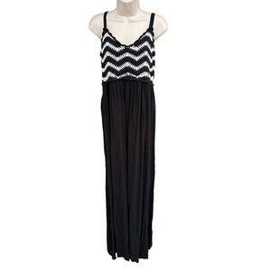 Du Jour crochet maxi dress with lining black size small women’s beach coastal